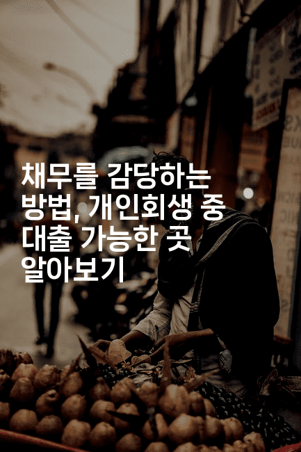 채무를 감당하는 방법, 개인회생 중 대출 가능한 곳 알아보기-지니지니